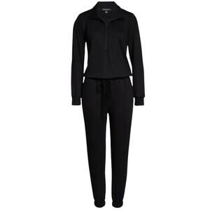 Beyond Yoga jumpsuit Ski Weekend half zip black size Large L